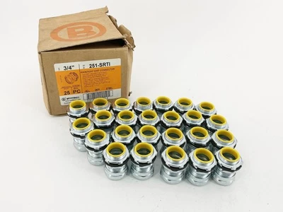 Nueva caja de 25 accesorios BPT 251-SRTI conector EMT hermético a la lluvia 3/4" Foto 1 de 4