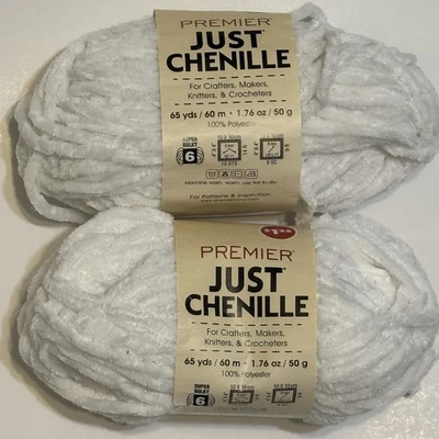 Just Chenille Premier Yarn, White, 2 Skeins - Image 1 of 3