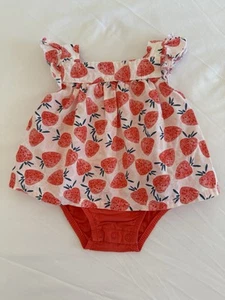 Carters Baby Mädchen Erdbeere Kleid 3 Monate rot süß Sommer süß hübsch - Bild 1 von 8