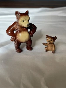 Vintage Hagen Renaker 2 Bären Auslaufmodell Porzellan Figuren 70er Jahre Miniatur - Bild 1 von 14