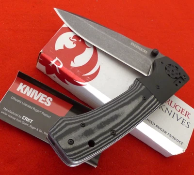 Нож Ruger Columbia River CRKT 6,25 дюйма закрытый Harsey все цилиндры Linerlock как новый в коробке - Изображение 1 из 4