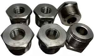 (Pack of 6) NPT 3M Hex Bushing Stainless Steel F316, 1" x 3/8" **Free Shipping** - Picture 1 of 6