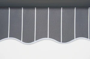Greenhurst Replacement Awning Fabric and Frill, Grey and White 2.5m / 3m / 3.5m - Picture 1 of 2