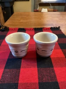 Dos soportes para palillos de dientes/votivos Longaberger Pottery Woven Traditions Heritage - Imagen 1 de 5