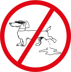 Ban Stop Sign No Dog Piss Car Bumper Sticker Decal 5" x 5" - Picture 1 of 1