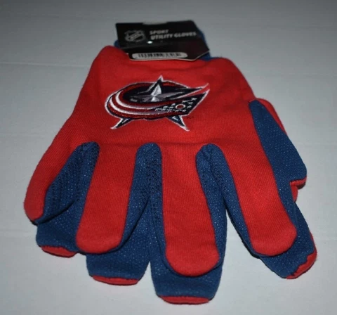 ADULTS C. BLUE JACKETS NHL HOCKEY ALL PURPOSE/UTILITY WORK GLOVES OLD STYLE Cover