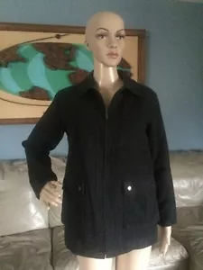 Cherokee dunkelanthrazitgraue Wolljacke Mantel Reißverschluss vorne Damen L - Bild 1 von 9