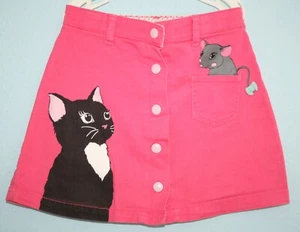 Ƹ̵̡Ӝ̵̨̄Ʒ H&M Mädchen Rock Rosa Pink Katze Maus Sweet Minirock Gr 134 8-9 - Bild 1 von 6