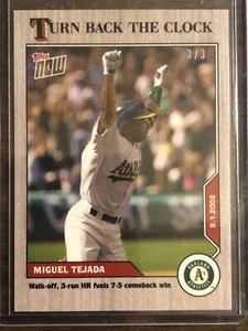 2020 Topps Now Turn Back the Clock #155 Miguel Tejada Oakland Athletics 3/3 - Picture 1 of 2