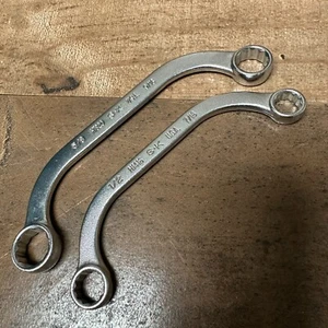SK 2pc 1/2" x 7/16" & 5/8" x 9/16" Half-Moon Wrench Set H1416 H1820 Made in USA - Picture 1 of 5