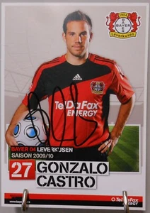 Bayer 04 Leverkusen Autogrammkarte Gonzalo Castro Handsigniert 2009/2020 #FP379 - Bild 1 von 2