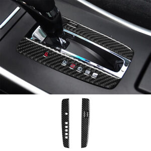 2Pcs Carbon Fiber Interior Gear Shift Cover Trim For 2013-2017 Honda Accord