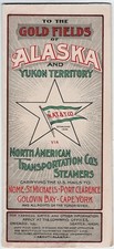RARE Map Brochure Gold Fields Alaska 1901 North American Transportation Steamers