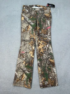 Under Armour Pants Womens 2 Brown Camo Realtree Hunting Outdoors Ripstop NEW - Picture 1 of 14