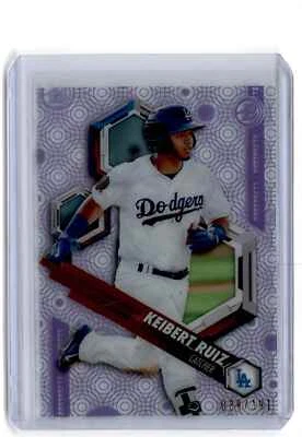 2018 Bowman High Tek Purple Rainbow Keibert Ruiz 039/191 Los Angeles Dodgers - Image 1 of 2