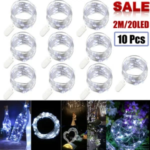 10 Pack 20 LEDs Battery Micro Rice Wire Copper Fairy String Lights Party Decor - Picture 1 of 12