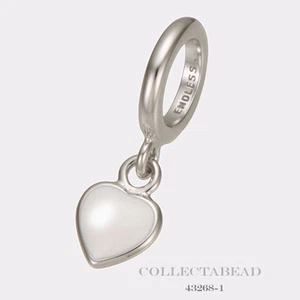 Authentic Endless Sterling Silver White Enamel Heart Drop Bead 43268-1 - Bild 1 von 1