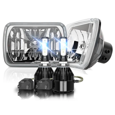 Par de faros LED Hi Lo Beam H6054 para Ford F150 1981 1982 1983 1984 7x6" 5x7 Foto 1 de 4