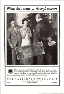 PRINT AD 1924 The National City Company What They Want Through Coupons 6 x 9 - Picture 1 of 3