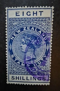 AR10 New Zealand Revenue Stamp Duty Queen Victoria Back of Book BOB T14938 - Picture 1 of 2