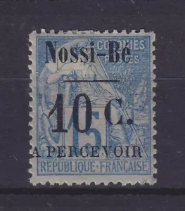 NOSSI-BE 1891, TAXE, POSTAGE DUE, YVERT 12, MLH, SIGNED - Picture 1 of 2