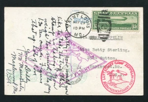 Zeppelin 1930 LZ 127 Sieger 64F South America Flight US Post C13 XF to Maplewood - Picture 1 of 2