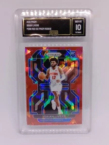 2021-22 Panini Prizm Red Ice Prizm Isaiah Livers RC #296 GMA 10 Gem Mint - Picture 1 of 3