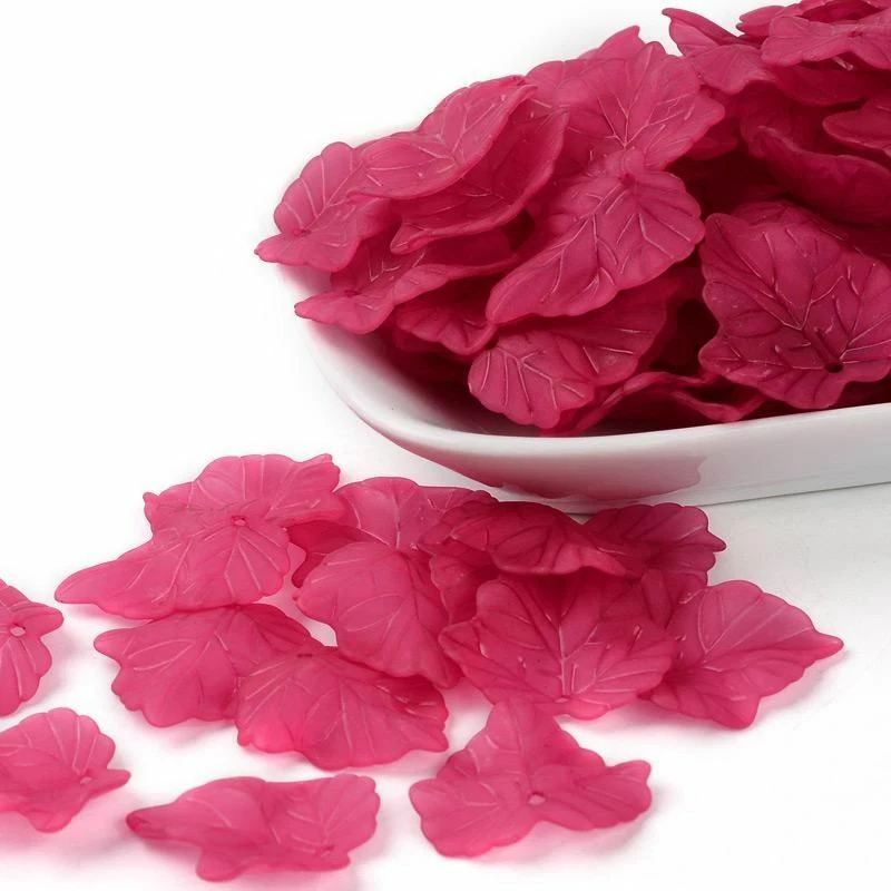 Colgante de acrílico hoja de arce 100 piezas esmerilado transparente encanto kit para hacer joyas Foto 1 de 4