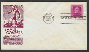 #988 3c Samuel Gompers - Anderson FDC - Imagen 1 de 2