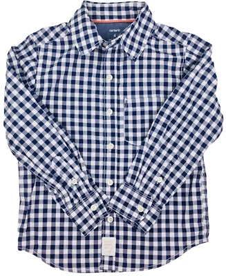 Camisa Carter's a Cuadros Abotonada Manga Larga con Bolsillo Niños Talla 4 Excelente Foto 1 de 4