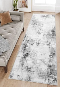 Modern Abstract Runner Rug, Non-Slip 2X6 Rug Fluffy Laundry Room Hallway Rug Run - Picture 1 of 8