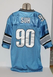 Camiseta deportiva cosida azul NFL Detroit Lions Ndamukong Suh Reebok para hombre talla 52 - Imagen 1 de 4