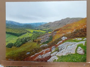 Landschaftsbild auf 30 x 40 cm Panel in Öl, "Lake District" - Bild 1 von 6