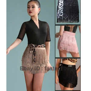 Womens tassels Latin Salsa Tango Rumba Cha Cha Square Ballroom Dance Dress Skirt - Picture 1 of 18