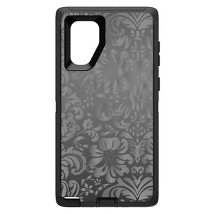 OtterBox Defender for Galaxy Note (Choose Model) Shades of Grey Floral Pattern - Picture 1 of 11