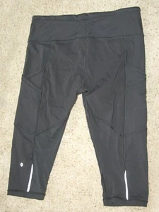 Lululemon Outrun Crop black Size 12 17" inseam - Picture 1 of 5