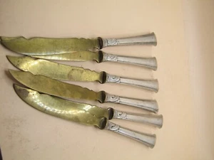 Antique Cutlery knives With Silver Handles JUGENDSTIL Design Marked 800 - Picture 1 of 10