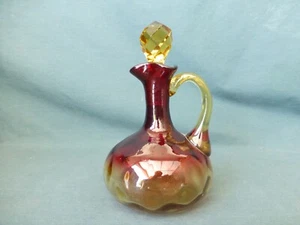 Antique Amberina Art Glass Cruet with Faceted Stopper - Picture 1 of 11