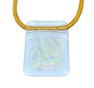 Handmade Glass Pendant, Dichroic Glass Pendant, Fused Glass Pendant Necklace - Picture 1 of 5
