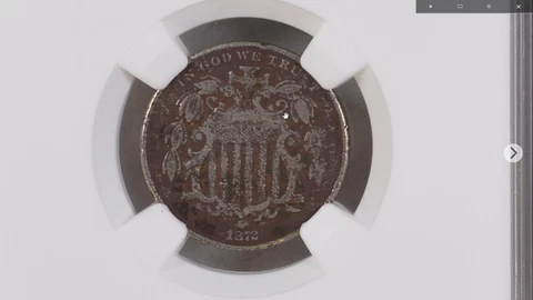 1872 5C Shield Nickel NGC Graded VF Details Corrosion Cover