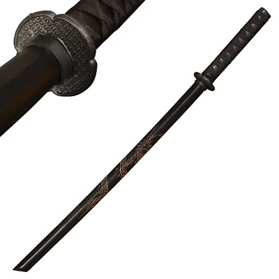 Hand-made 39" Japanese Samurai Training wooden Sword Katana,Black Dragon style - Image 1 of 4