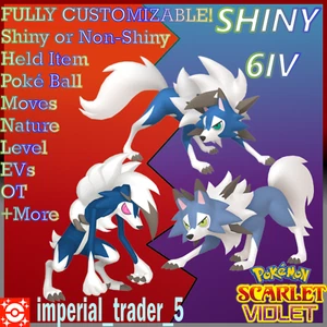 Pokémon Scarlatto e Viola Pacchetto Lycanroc 6IV + Personalizzabile - Foto 1 di 1