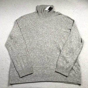 Club Room Sweater Mens 2XL XXL Gray Luxury 100% Cashmere Turtleneck Knit NWT - Picture 1 of 10