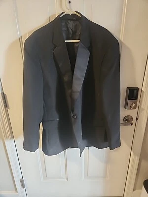 Formal Fashions Mens Size 48R Suit Jacket Blazer Black One Button Notch - Image 1 of 4
