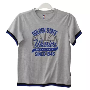 Golden State Warriors T Shirt Youth L 14 16 Gray Blue Basketball Since 1946 NBA - Picture 1 of 5