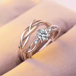 925 Sterling Silver Angel Swirl Adjustable Ring Women Girls Jewellery Gift UK - Picture 1 of 8