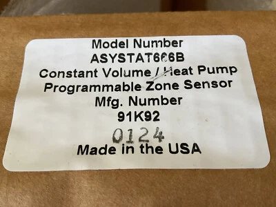 NEW AMERICAN STANDARD ASYSTAT666B CONSTANT VOLUME HEAT PUMP ZONE SENSOR - Image 1 of 4