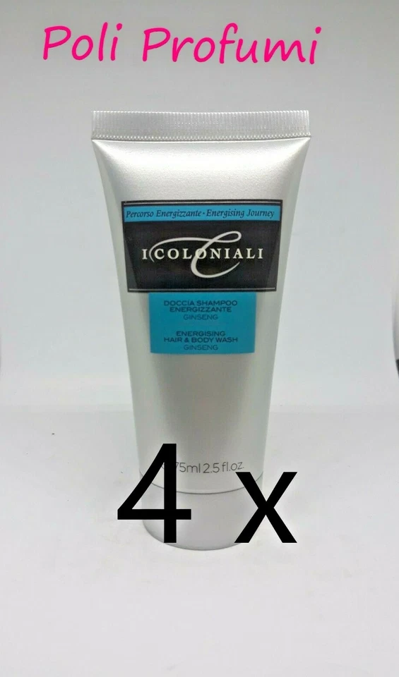 I COLONIALI 4 x I Colonial Shower Energy Shampoo Ginseng ml 75