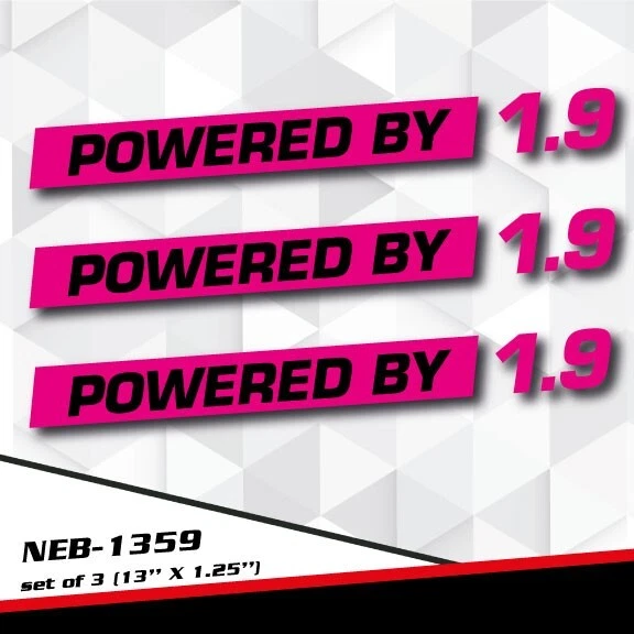 POWERED BY 1.9L Decal Sticker for Golf Jetta Vitara Astra Audi A3 SX4 NEB-1359 - Image 1 of 1