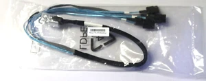 (LOT OF 2)  Mini SAS SFF-8087 to (4) 7pin SATA SAS Fanout Cable w/ Sideband 50mm - Picture 1 of 7